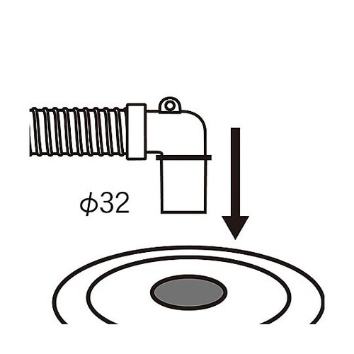 2.0m 洗濯機用排水ホース(L型) E