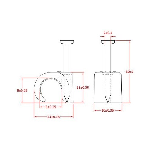 8−12mm 丸型ケーブルクリップ(白/