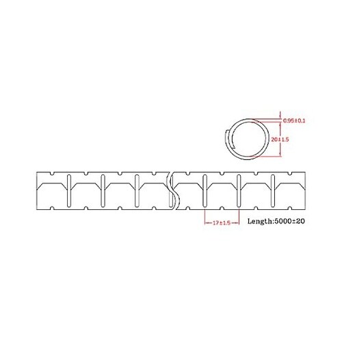 20mmx5m スリットチューブ(黒)