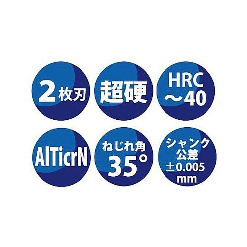 8.0x60mm エンドミル(AITic