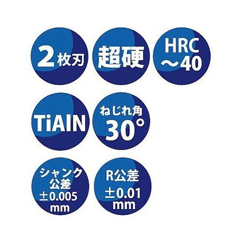 10.0x75mm エンドミル(TiAI
