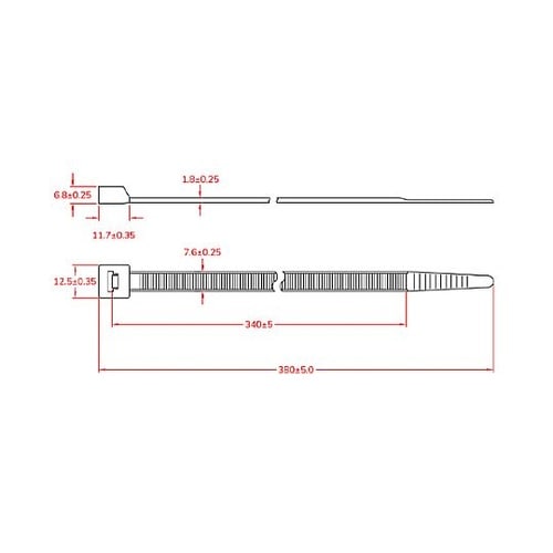 380x7.6mm 結束バンド(金属成分