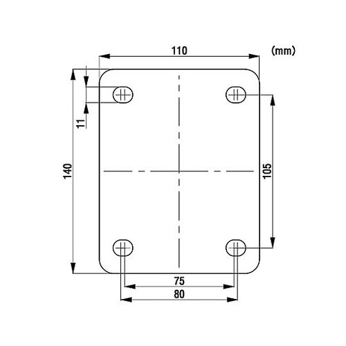 200mm キャスター(固定金具/静音快