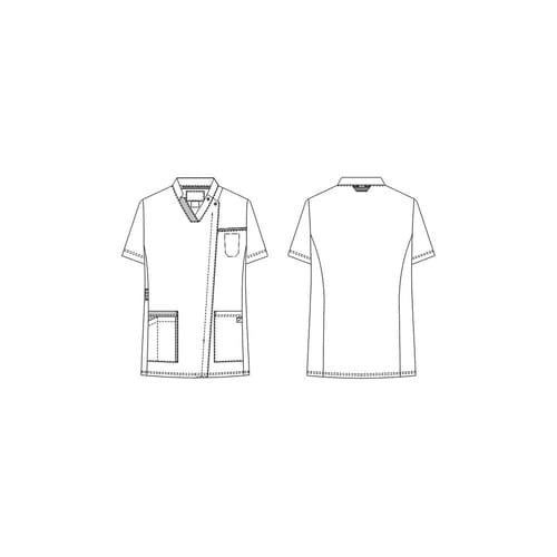 男女兼用スクラブ ネイビー+ターコイズ