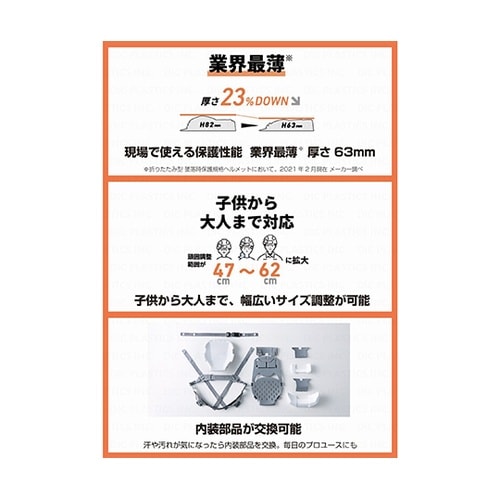 折りたたみ式ヘルメット AA21−W