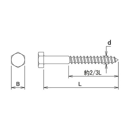 ステンレス コーチスクリュー 8x90(