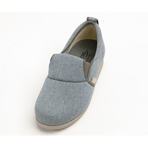 1043Sグレーゆったり簡単スリップオン