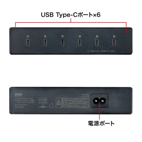 USB Type−C充電器(6ポート・合