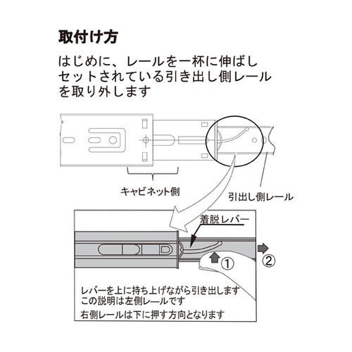 スライドレール 底付けタイプ 480×8