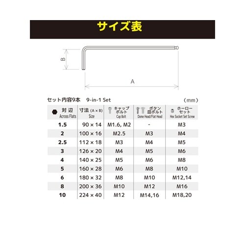 ボールポイントレンチセット ロングタイプ