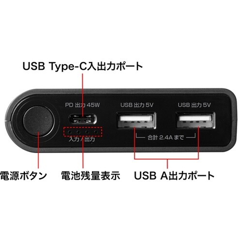 USB PD対応モバイルバッテリー(20