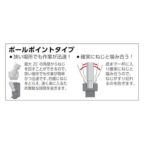 ロングボールポイント六角棒セット 9本組