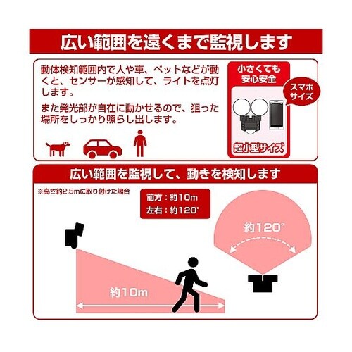 AC100V/8W LEDセンサーライト