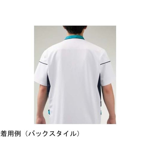 スクラブジャケット半袖男女兼 ターコイズ