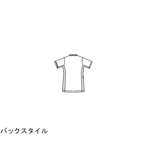 スクラブジャケット半袖男女兼 ネイビー×