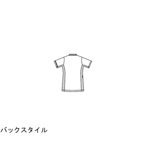 スクラブジャケット半袖男女兼 ホワイト×