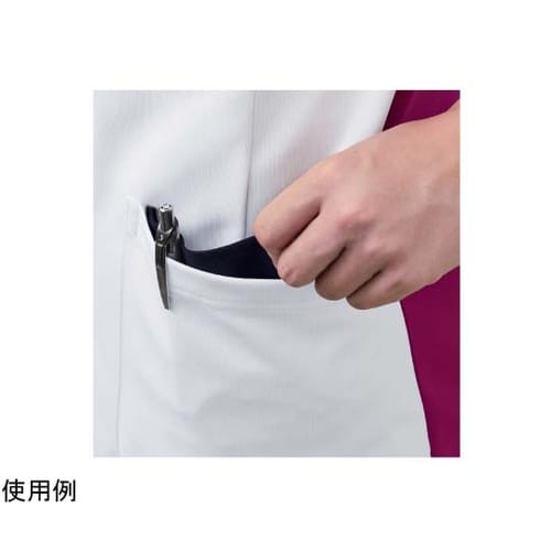 スクラブジャケット半袖男女兼 ホワイト×