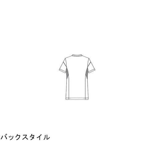 スクラブジャケット半袖男女兼 ホワイト×