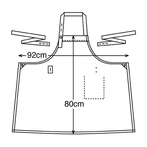 ボーダー胸当てエプロン サックス フリー