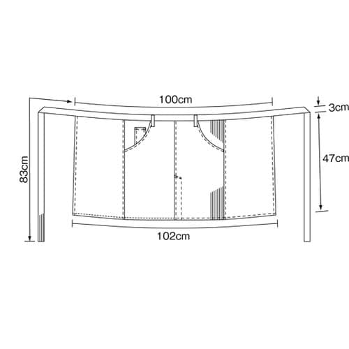 ミドルエプロン インディゴブルー フリー