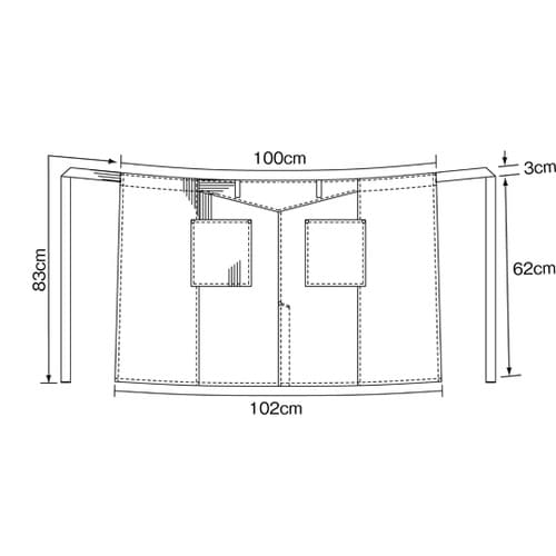ミドルエプロン ヒッコリーストライプ フ