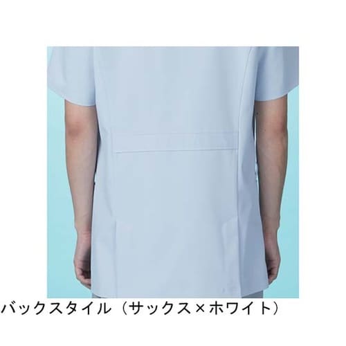 メンズジャケット半袖 サックス×ホワイト