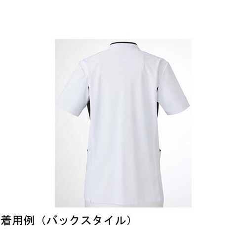 メンズスクラブ ホワイト×ネイビー 5L