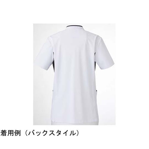 メンズスクラブ ホワイト×ネイビー M