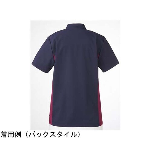 メンズスクラブ(前開き)ネイビー×ワイン