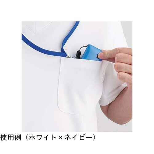 メンズスクラブジャケット半袖 ネイビー×