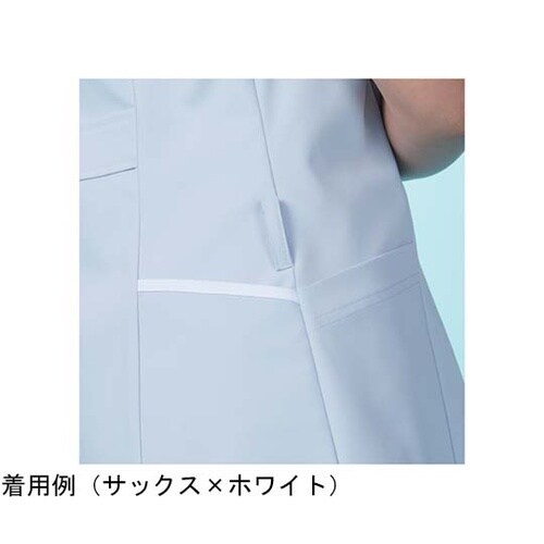 レディスジャケット半袖 グレー×ホワイト