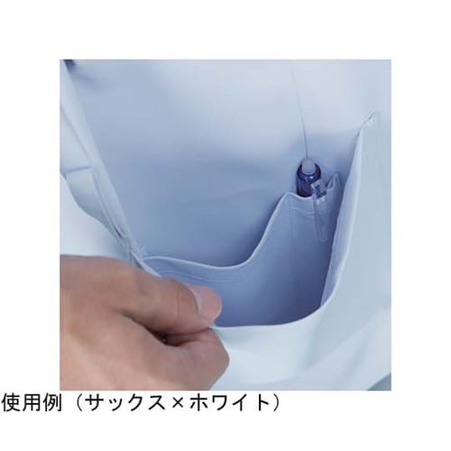 レディスジャケット半袖 サックス×ホワイ