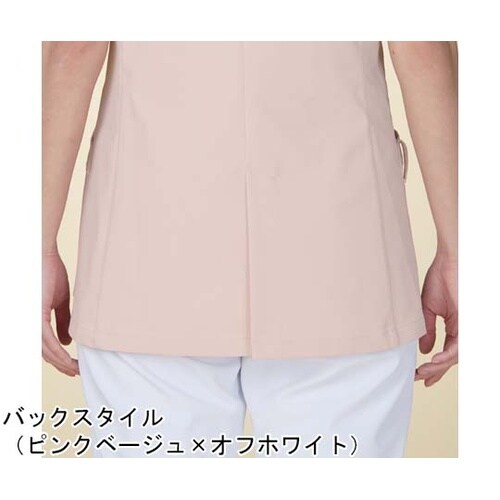 レディスジャケット半袖 ピンクベージュ×