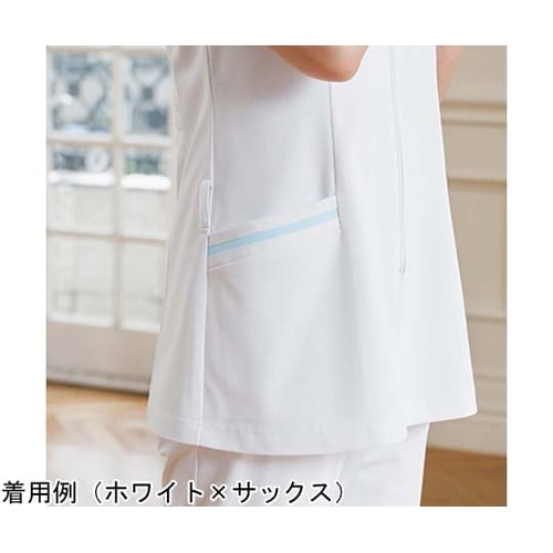 レディスジャケット半袖 ホワイト×サック