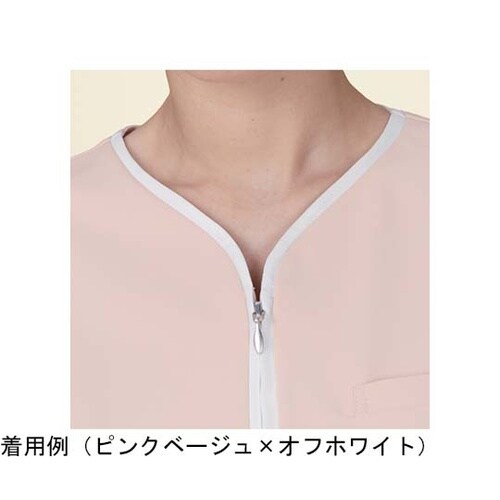 レディスジャケット半袖 ホワイト×シルバ