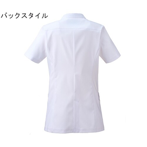 レディスジャケット半袖 ホワイト×ネイビ