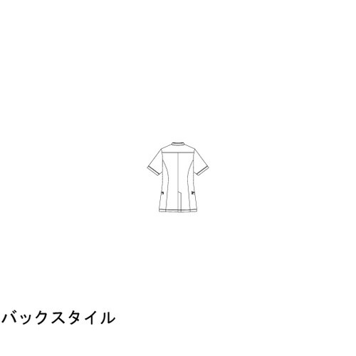 レディスジャケット半袖 ホワイト×ネイビ