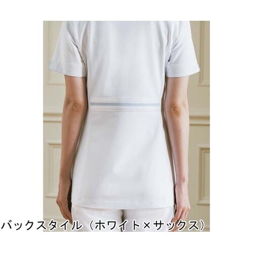 レディスジャケット半袖 ホワイト×ピンク