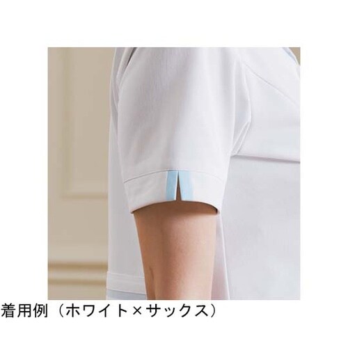 レディスジャケット半袖 ホワイト×ミント