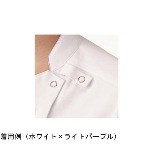 レディスジャケット半袖 ホワイト×ライト