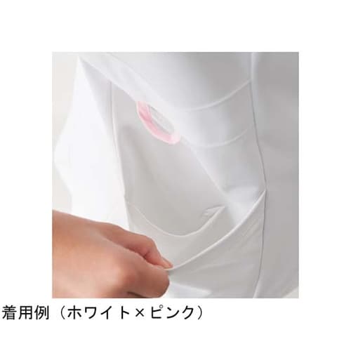 レディスジャケット半袖 ホワイト×ラベン