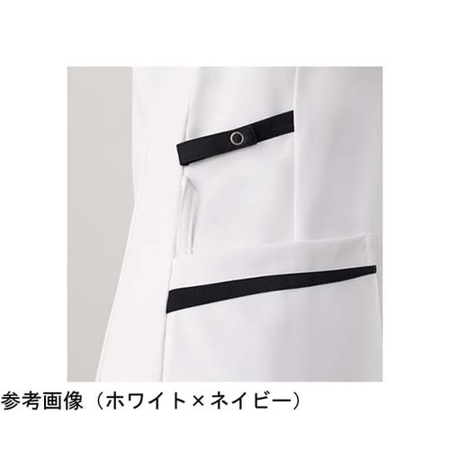 レディススクラブ ホワイト×ネイビー M