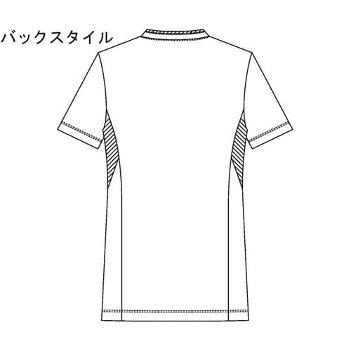 レディススクラブ ホワイト×ネイビー S