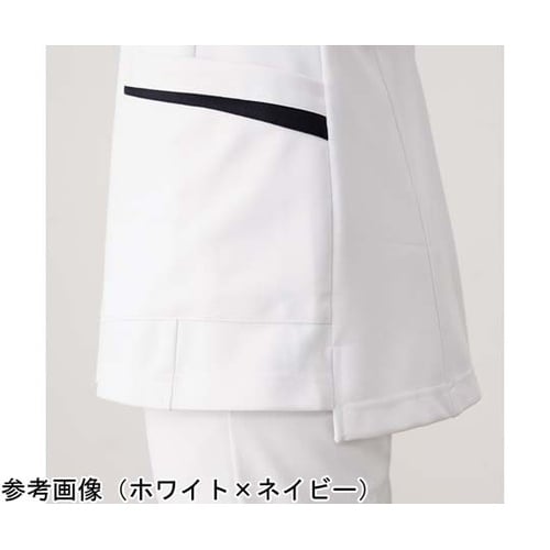 レディススクラブ ホワイト×ネイビー S