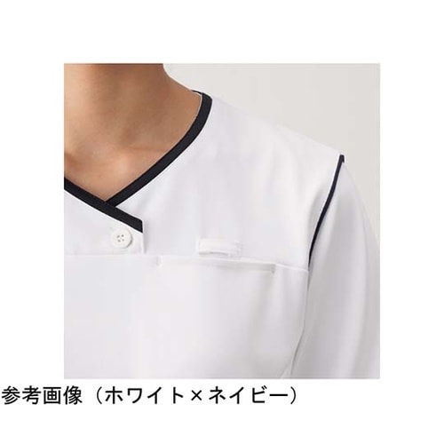 レディススクラブ ホワイト×ピンク LL