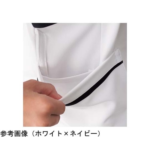 レディススクラブ ホワイト×プラム 3L