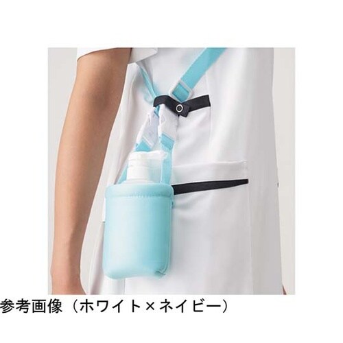 レディススクラブ ホワイト×プラム 4L