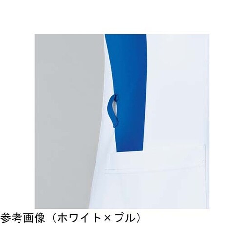 レディススクラブ ホワイト×ブルー 4L