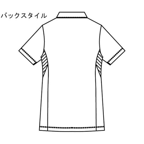 レディススクラブ ホワイト×ブルー L