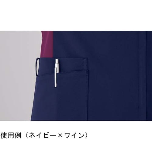 レディススクラブ(前開き)ワイン×ネイビ